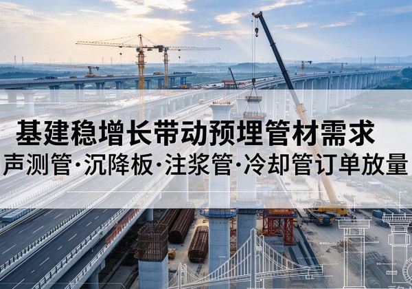 西湖基建稳增长带动预埋监测管材需求，声测管、沉降板、注浆管订单持续放量
